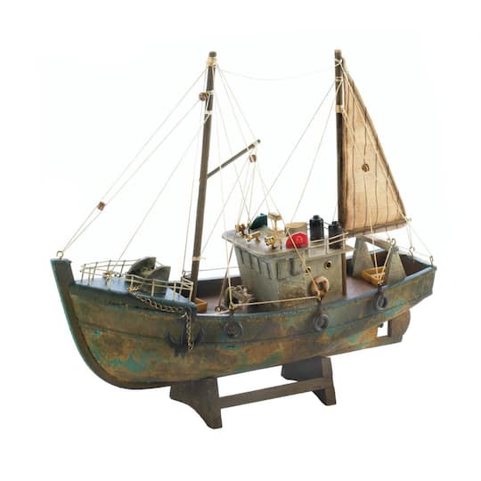Fishing Boat Model 12.5" x 4" x 11"